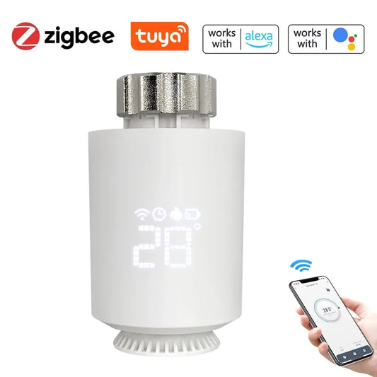 Tuya TRV Thermostat Thermostatic Radiator Valve Home Heating Radiator Thermostat Temperature Controller Peaceful Pleasures Health and Wellness A 1PC Thermostat