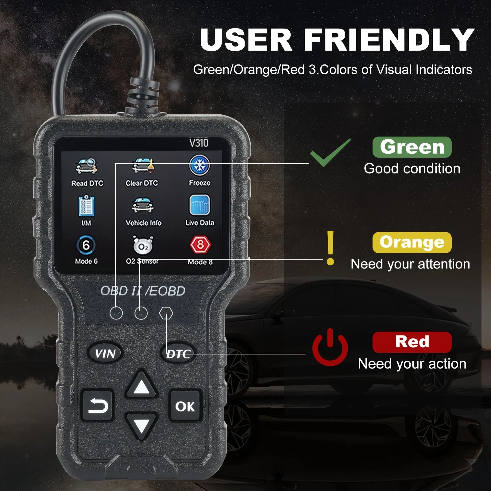 Universal Obd Ii Can Diagnostic Tool - Suitable for Reading and Erasing Engine Fault Codes of Vehicles Manufactured since 1996, Supports Obd2 Protocol Peaceful Pleasures Health and Wellness