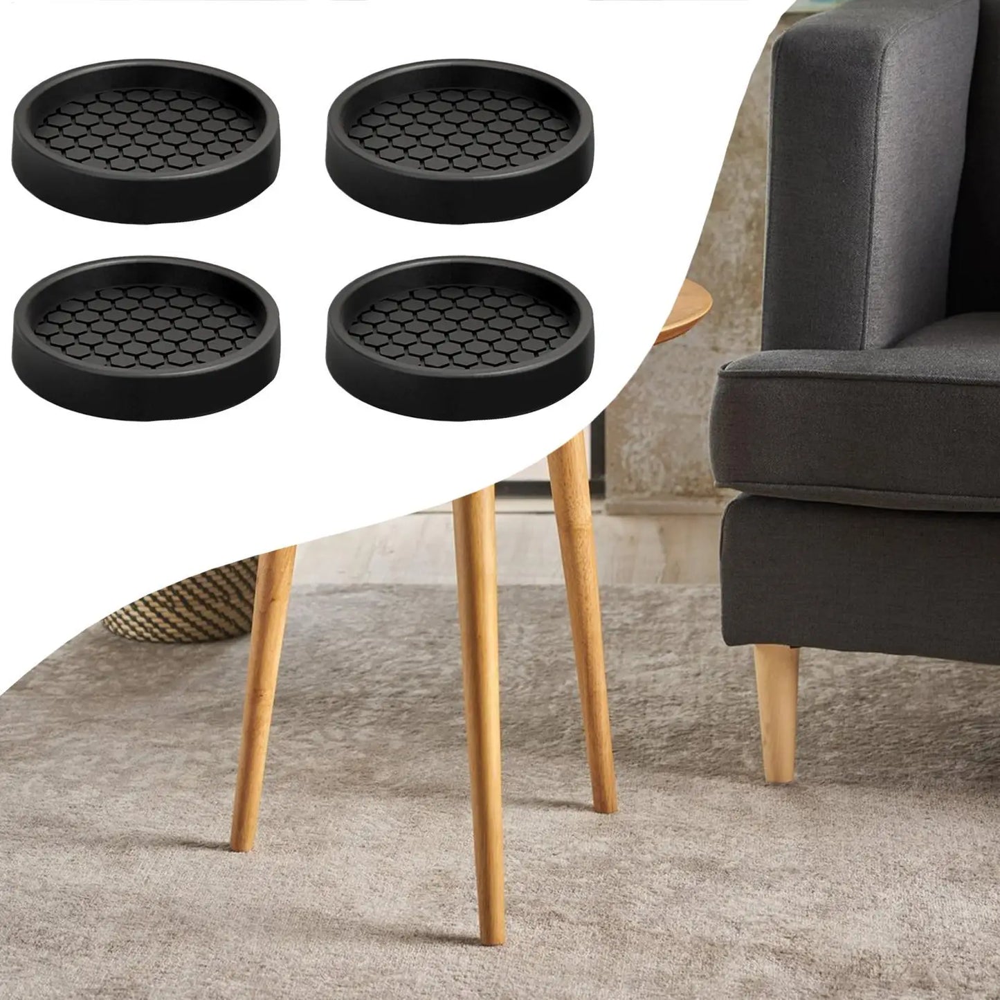 Silicone Furniture Floor Protectors – 4-Piece Anti-Skid Cups Furniture Floor Protectors Peaceful Pleasures Health and Wellness