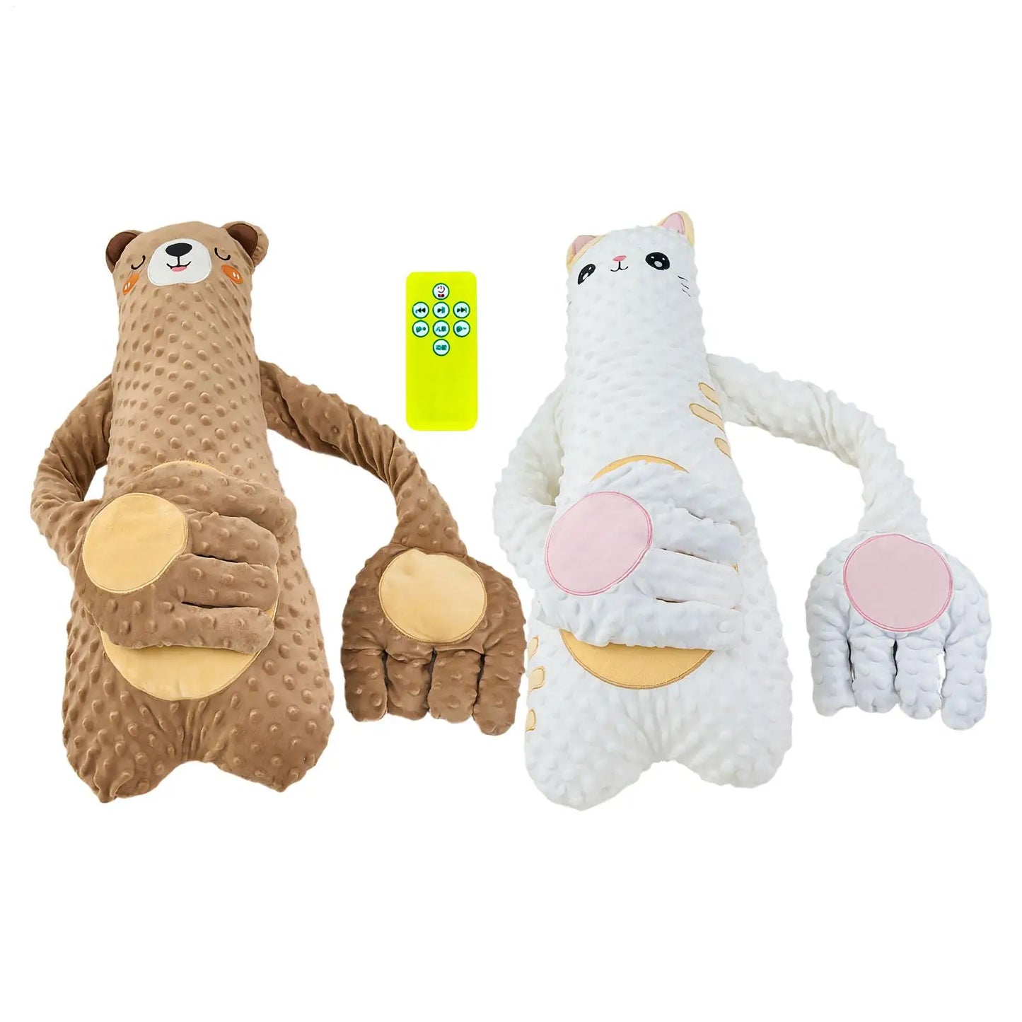 Patting Soother Pillow for Kids, Soft Hugging Electric Plush Toy with Remote Gentle Vibration Calmings Sleep Aid for Bed Crib Peaceful Pleasures Health and Wellness
