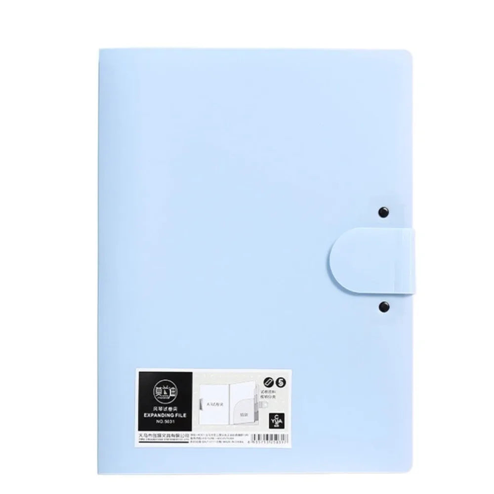 8 Pockets Expanding File Folder A4 Multi-layer File Organizer Portable Waterproof Document Storage Bag Contract Invoices Peaceful Pleasures Health and Wellness Blue