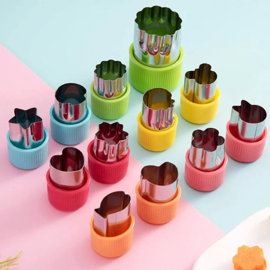 Colorful Cookie Cutter Set, 12 pcs Shape Stainless Steel Mini Food Cutters, Perfect for Baking, Decorating, and Lunch Snacks Peaceful Pleasures Health and Wellness