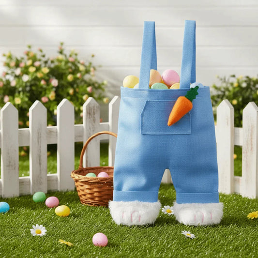 Bunny Overalls Easter Candy Gift Bag – Reusable Polyester Easter Gift Bag Oasis Select
