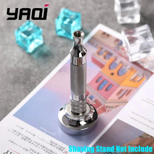 2026 Flash Sale Yaqi Razor Handle Yaqi Diagonal Stainless Steel Safety Razor Handle Peaceful Pleasures Health and Wellness