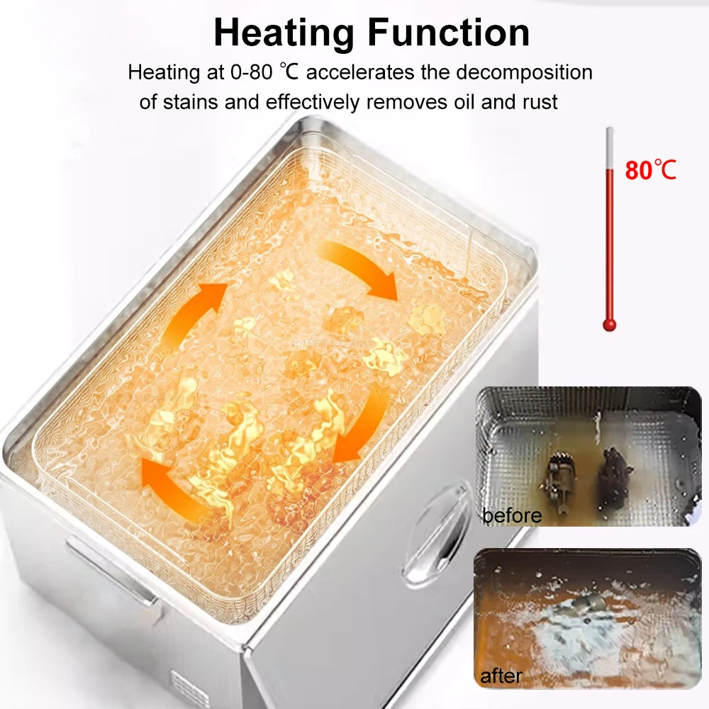 1.3L 2L 3L 6L 10L 15L 22L 30L Ultrasonic Cleaner with Heated Portable Lave-Dishes Washing Machine Diswasher Ultrasound Cleaner Peaceful Pleasures Health and Wellness