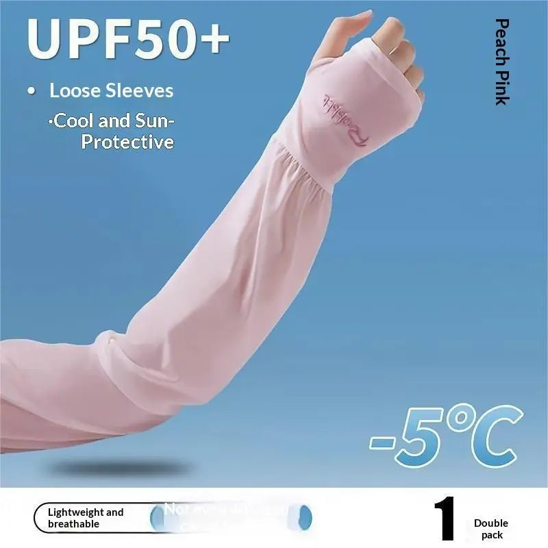 Women's UPF 50+ Ice Silk UV Sun Protection Arm Sleeves | Cooling