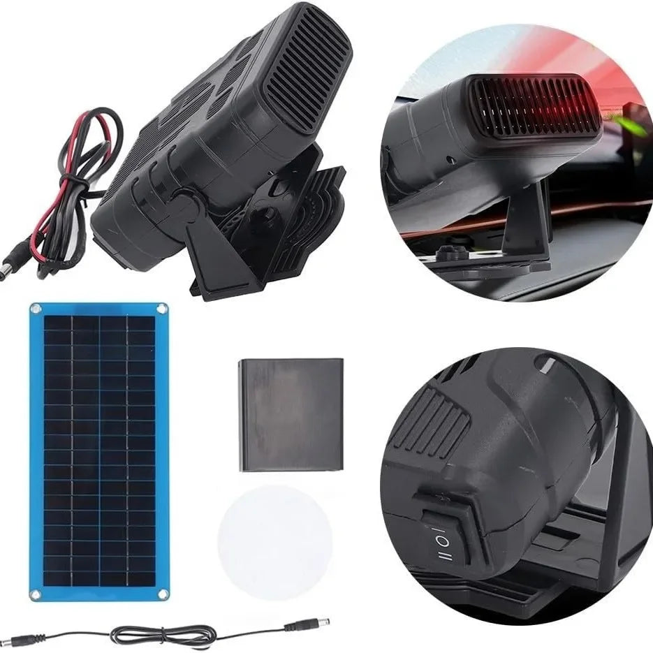 Electric Heater Powered Solar Panel Sunlight 30W Winter Protable Outdoor Camping Car Pets Warmer Drying and Heating Peaceful Pleasures Health and Wellness