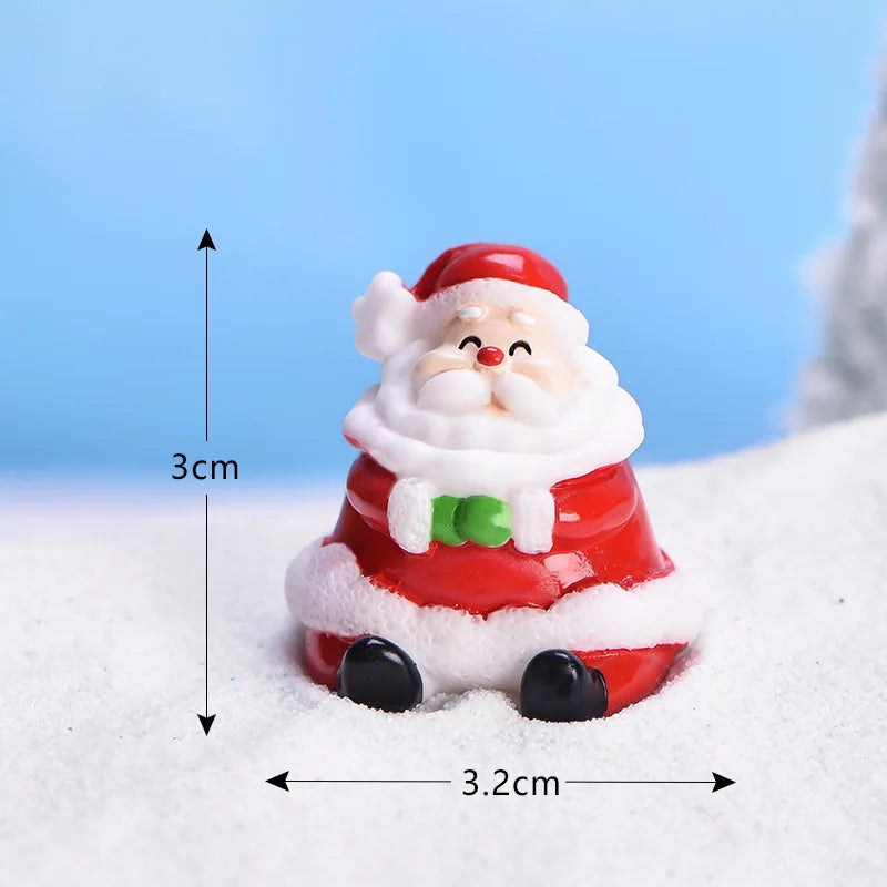 Mini DIY Resin Christmas Santa Snowman Figurine Micro Landscape Model Miniature Garden Figurine New Year Home Ornament Decor Peaceful Pleasures Health and Wellness 14