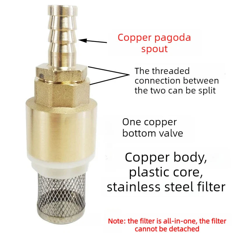 Copper Bottom Valve Filter Screen Anti-Backflow Check Valve