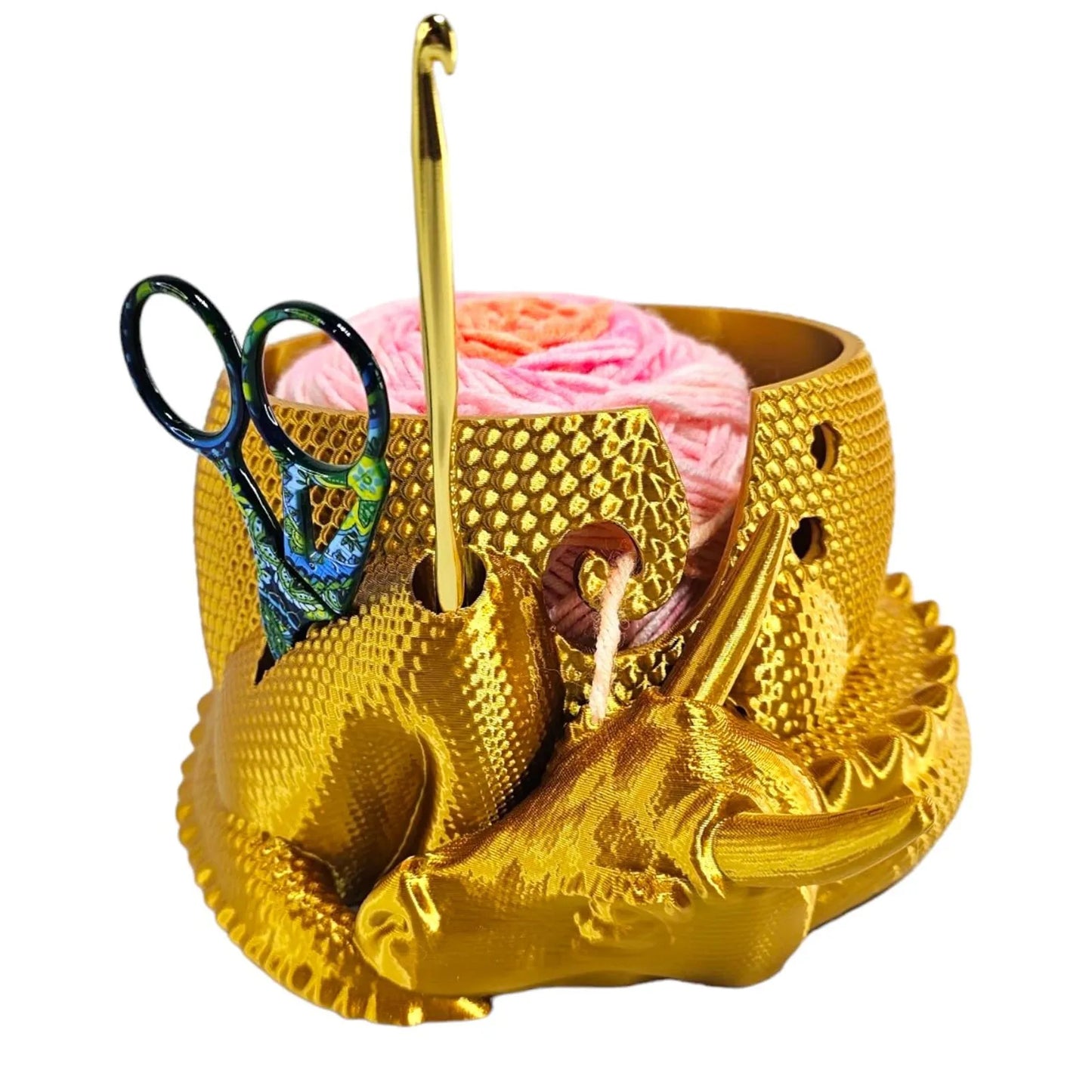 3D Printed Dragon Yarn Bowl – Knitting & Crochet Organizer