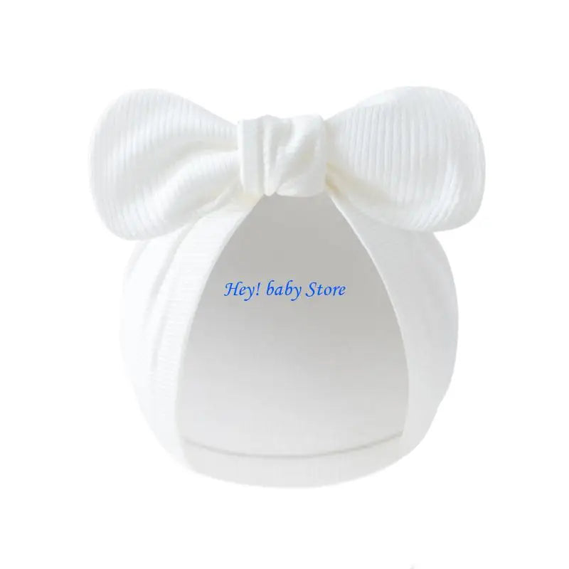 Newborn Bowknot Bonnet Hat | Soft Cotton Cap 0–3 Months