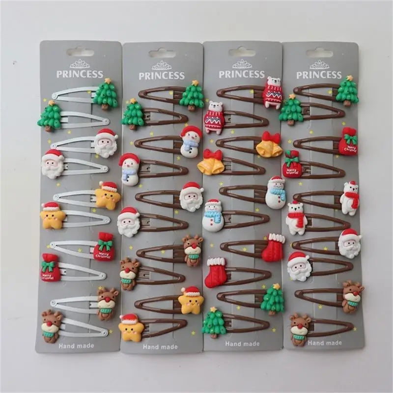 Christmas Hair Clips for Girls – Holiday Barrette Set 8–10pc