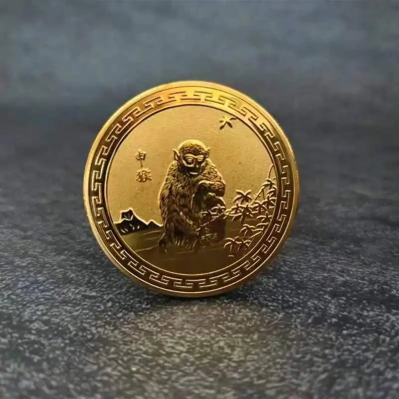 45mm Chinese Coins Lucky Animal Dragon Snake Horse Sheep Collectible Coins Metal Collection New Year Souvenir медали наградные Peaceful Pleasures Health and Wellness Monkey