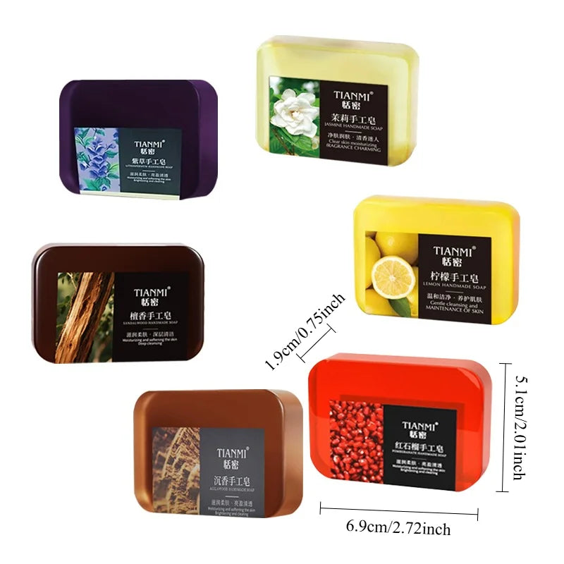 6-Pack Handmade Scented Soap – Lemon, Jasmine & Sandalwood
