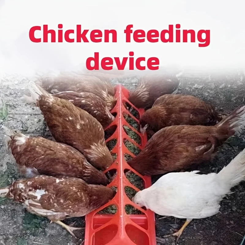 Flip Top Chicken Feeder Trough – No Mess Multi-Hole Poultry