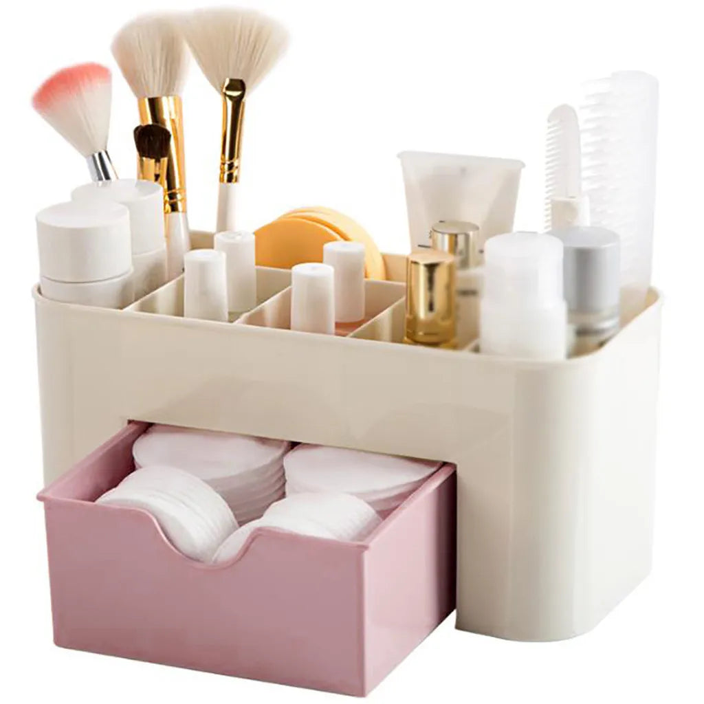 Double Layer Makeup Organizer with Drawers – Cosmetic & Jewelry Box