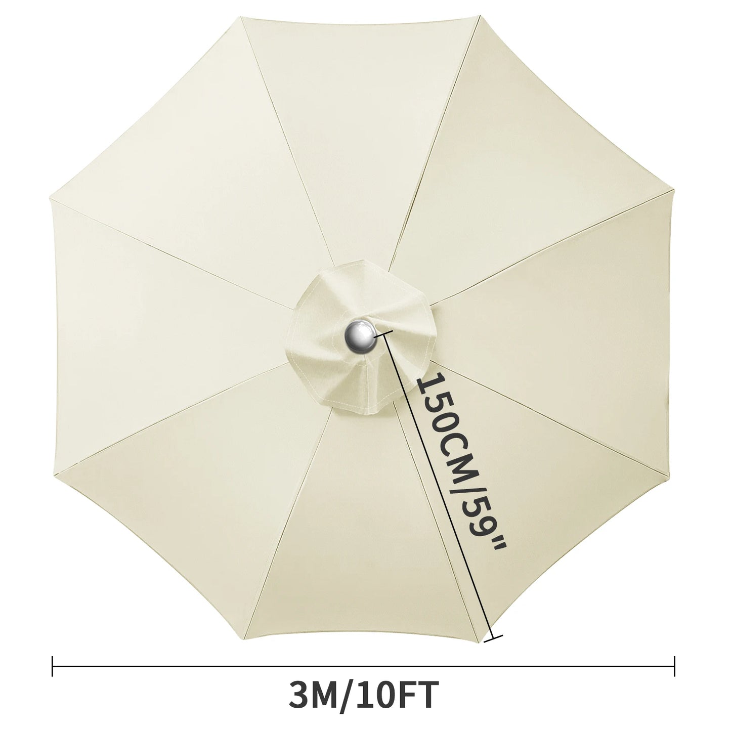 Waterproof Patio Umbrella Replacement Canopy 6 & 8 Rib