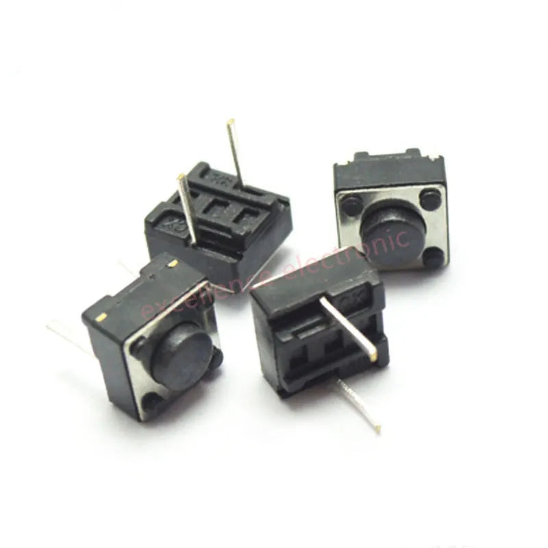 20PCS 6X6 Series Tact Switch 6*6*4.3/5/6/7/8/9/10mm Pins 2/4 Feet Horizontal Bracket Push Button Switch DIP PCB Micro/key Switch Peaceful Pleasures Health and Wellness Middle 2Pin 6x6x12mm