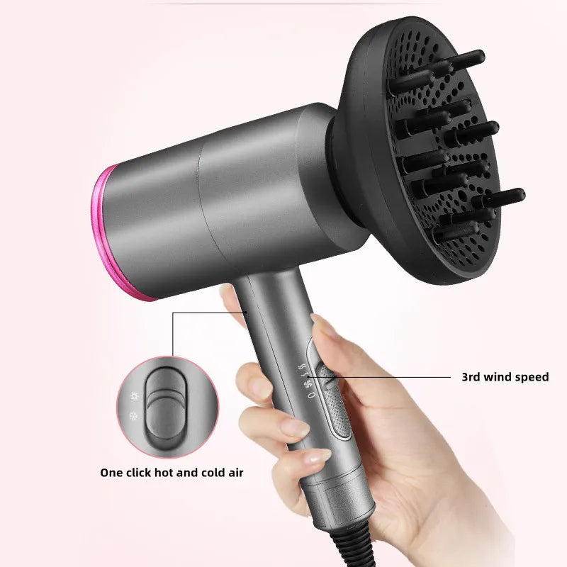Professional Hair Dryer With High Air Volume And Quick Drying Negative Ion Hair Care EU/US/UK/AU Plug For Home Use Hair Dryer Peaceful Pleasures Health and Wellness