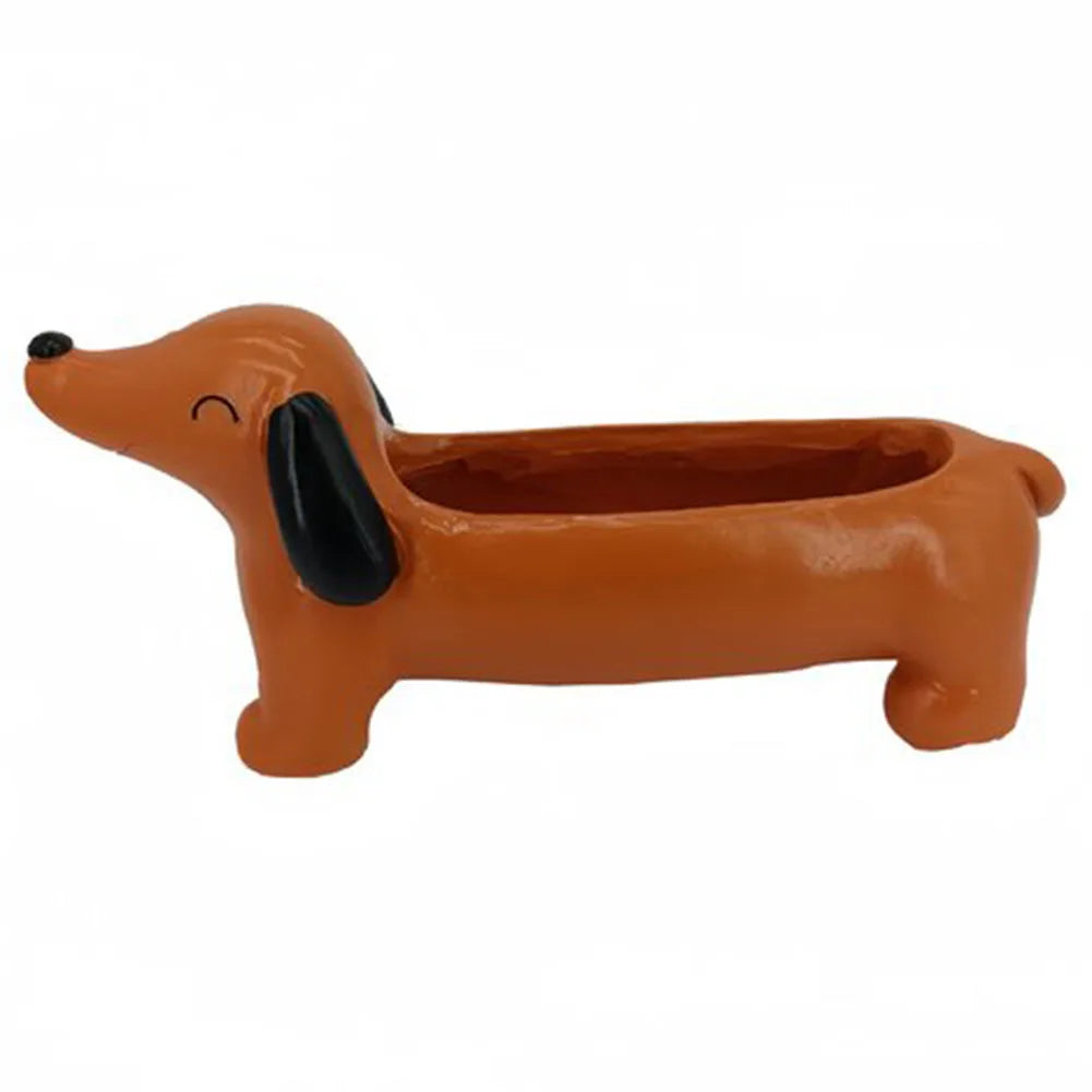 Dachshund Resin Plant Pot | Succulent Planter Indoor & Outdoor