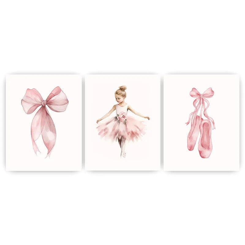 Nursery Wall Art, Nordic Cute Pink Ballet Girl Canvas Painting | Baby Poster for Toddler Kids Room Wall Decor Peaceful Pleasures Health and Wellness 01 50x70cm NoFrame China Mainland