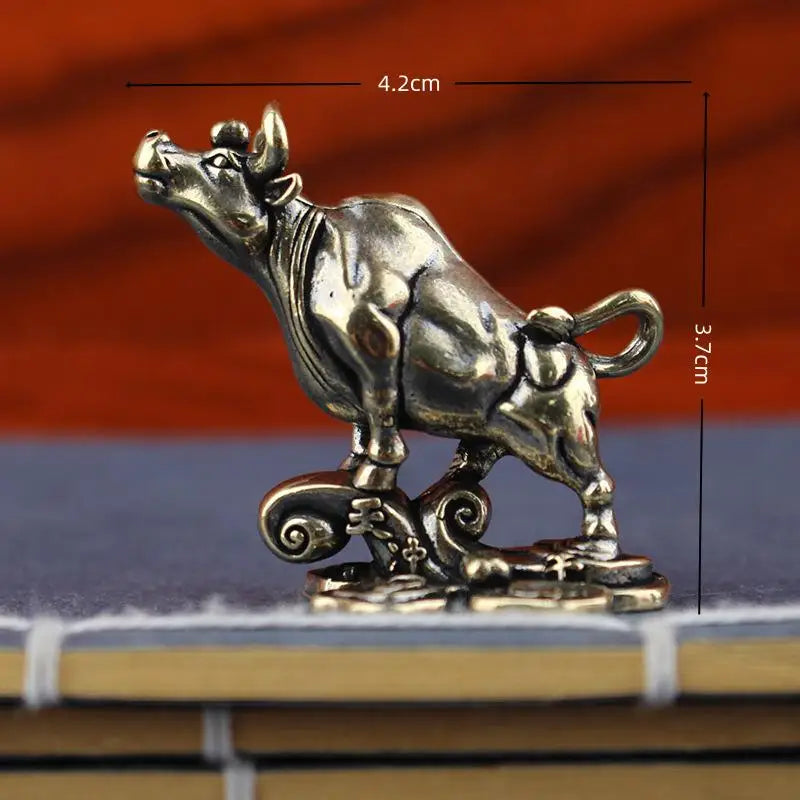 Solid Brass Elk Moose Figurine | Retro Desk Statue & Ornament