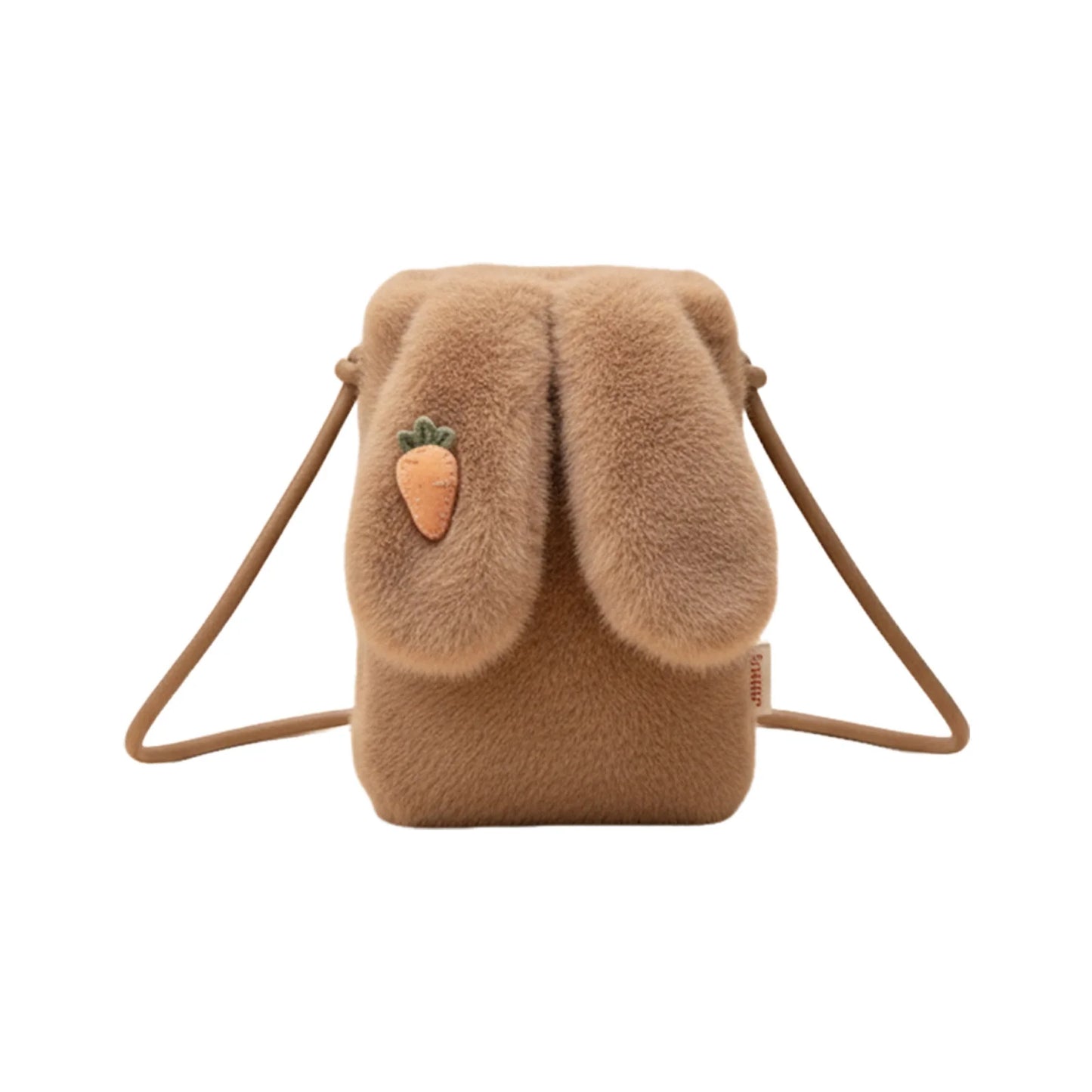 Women Faux Fur Crossbody Bag Lightweight and Stylish Rabbits Design Bag for Autumn Winter Peaceful Pleasures Health and Wellness Light coffee