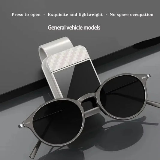 Car Sun Visor Glasses Clip | Carbon Fiber Sunglasses Holder Car Glasses Holder Peaceful Pleasures Health and Wellness