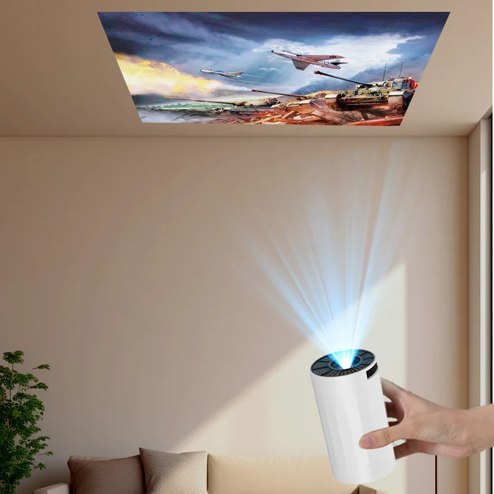 Ultra HD Projector Portable Mini Projector Androidd LCD Portable Projector Home Cross-border Intelligent Small HD Low Noise Peaceful Pleasures Health and Wellness