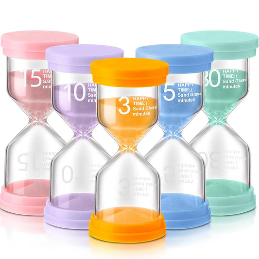 1PCS 3/5/10/15/30 Minutes Colorful Hourglass Sandglass Children Kid Gift Toy Sand Timer Hour Glass Home Decoration Sand Clock Peaceful Pleasures Health and Wellness