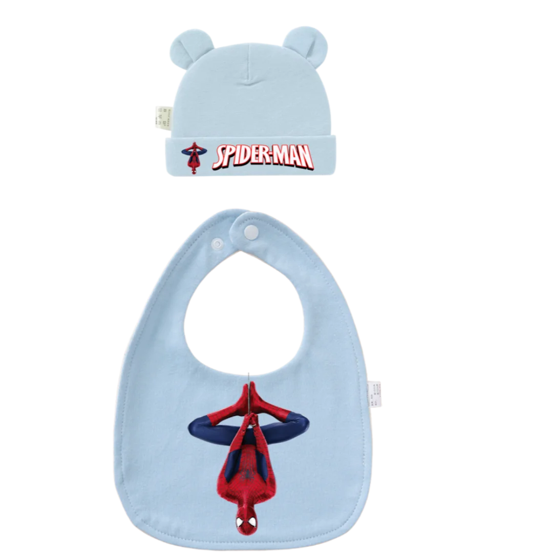 2-Piece Baby Bib & Hat Set | Soft Cotton Newborn Accessory