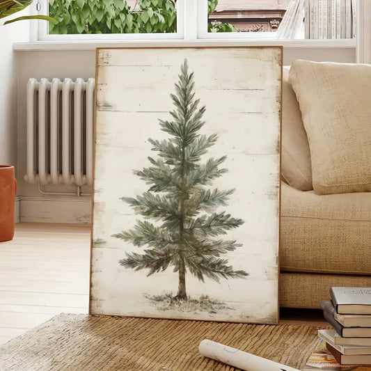 Modern Minimalist Farmhouse Elk Snowman HD Canvas Wall Art Holiday Vibes Poster for Bedroom Living Room Decor Peaceful Pleasures Health and Wellness