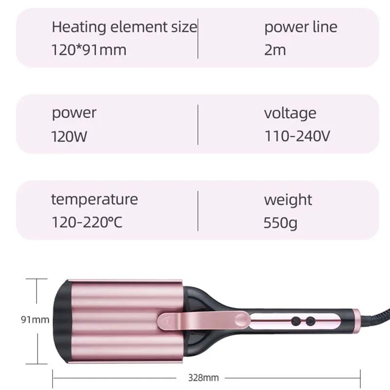 Professional Ceramic PTC LED Electric Deep Waver Curling Irons Best-selling 32mm Egg Roll Hair Curler for Women Peaceful Pleasures Health and Wellness