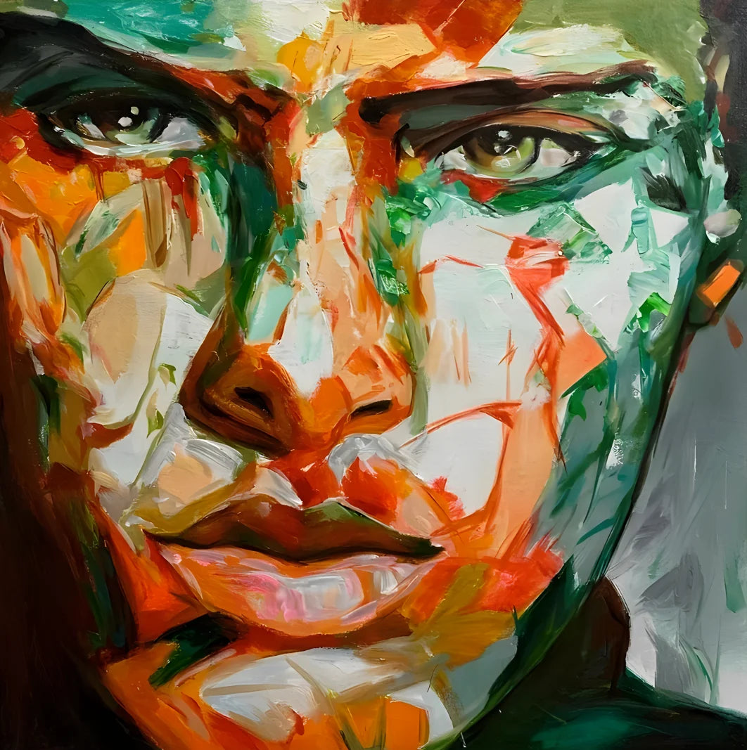 Canvas Painting Paintings For Living Room Wall Fashion Home Wall Art Hand-painted Knife Painted Face Peaceful Pleasures Health and Wellness