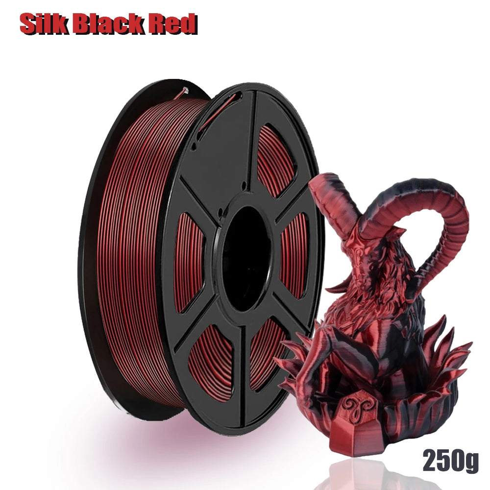 Silk PLA Filament Bundle 4×250g Dual Color Glossy 1.75mm