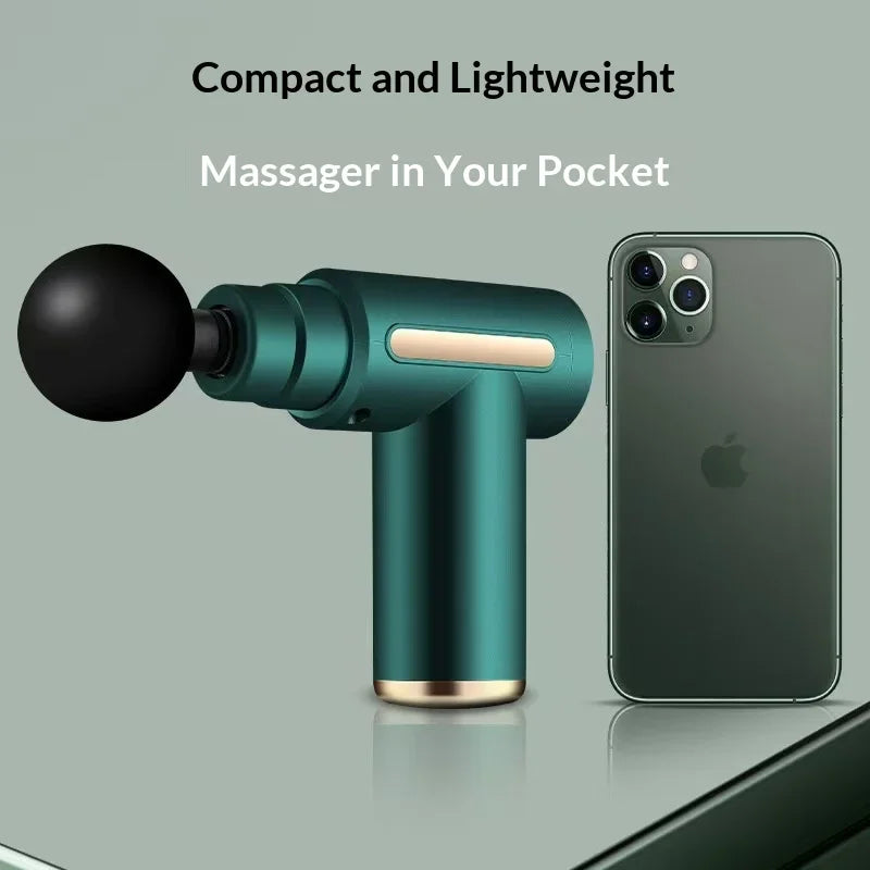 Mini Fascia Gun 6 Adjustable Speeds Portable Deep Tissue Massager With 4 Massage Heads For Muscle Relaxation Pain Relief Fitness Peaceful Pleasures Health and Wellness