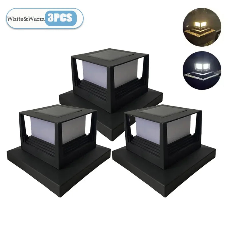 Solar Pillar Post Cap Light | Waterproof LED Garden Fence Lamp