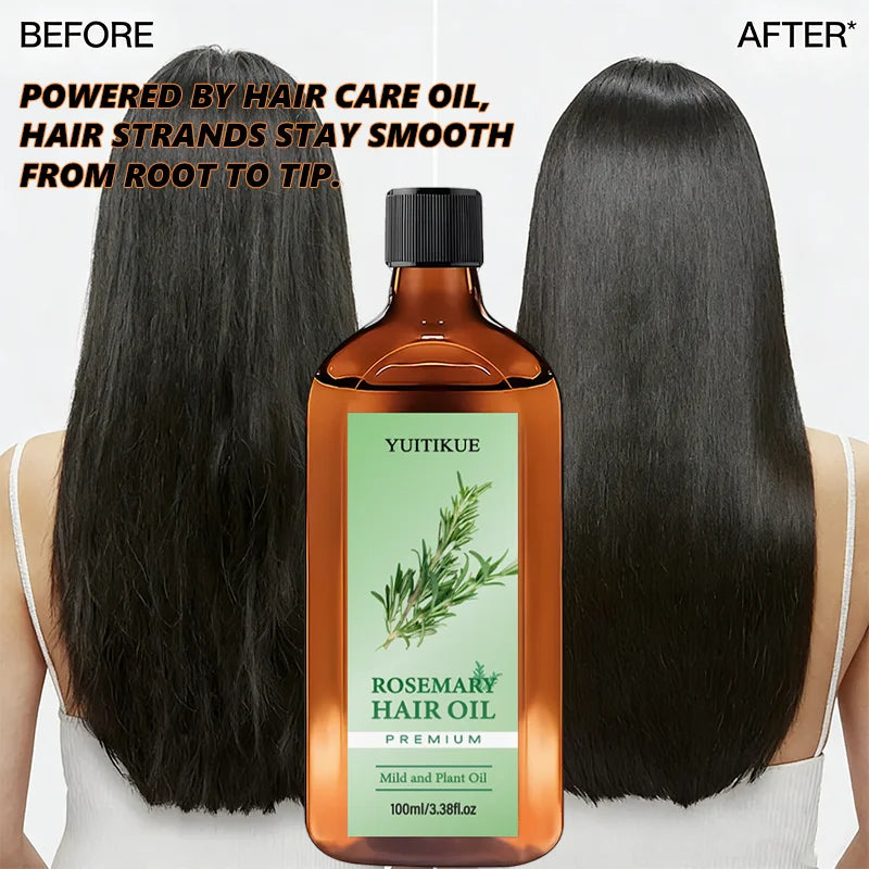 YUITIKUE Premium Rosemary Hair Oil | Mild Plant-Based Formula | For Gentle Hair & Scalp Nourishment & Healthy Hair Care 100ml Peaceful Pleasures Health and Wellness