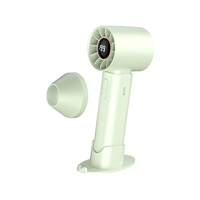 Lenovo Handheld Small Cold Air Fan High-speed Portable USB Rechargeable Mini Cooling Device for Summer Office Desktop Outdoor Peaceful Pleasures Health and Wellness Green