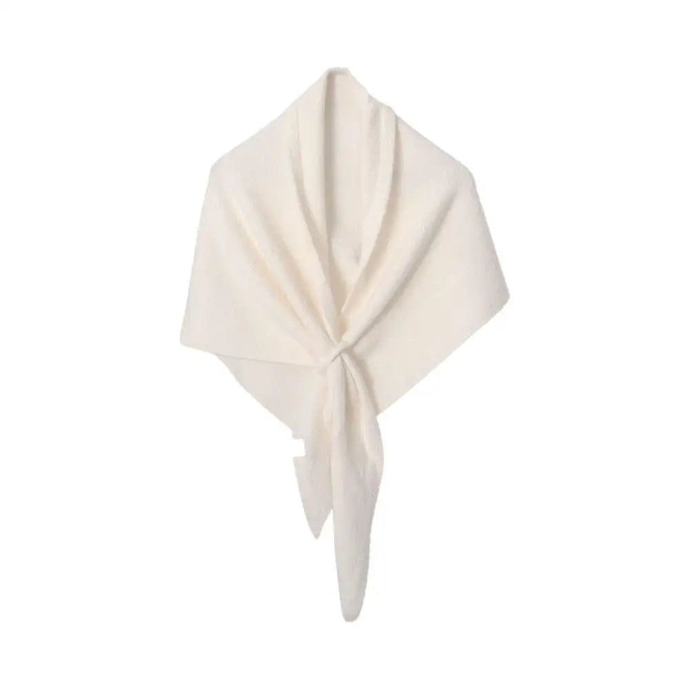 Women's Knitted Triangle Scarf – Soft Wool Blend Shawl Wrap