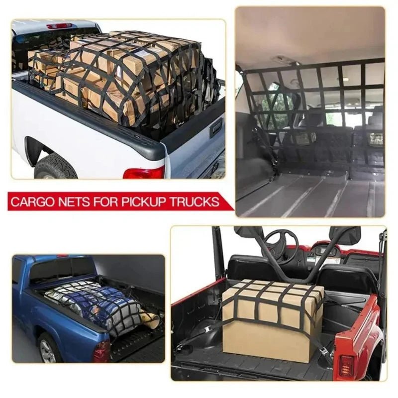127X106cm/167X127cm/208X127cm Heavy Cargo Net Truck Trunk Roof Cargo Network Card for Trailer Luggage Net Exterior Accessories Peaceful Pleasures Health and Wellness