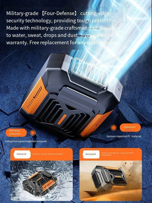 HOMFISH Personal Belt Clip Fan Portable Power Bank Flashlight Wearable Fan Hanging Neck Fan for Outdoor Works Hiking Camping Peaceful Pleasures Health and Wellness