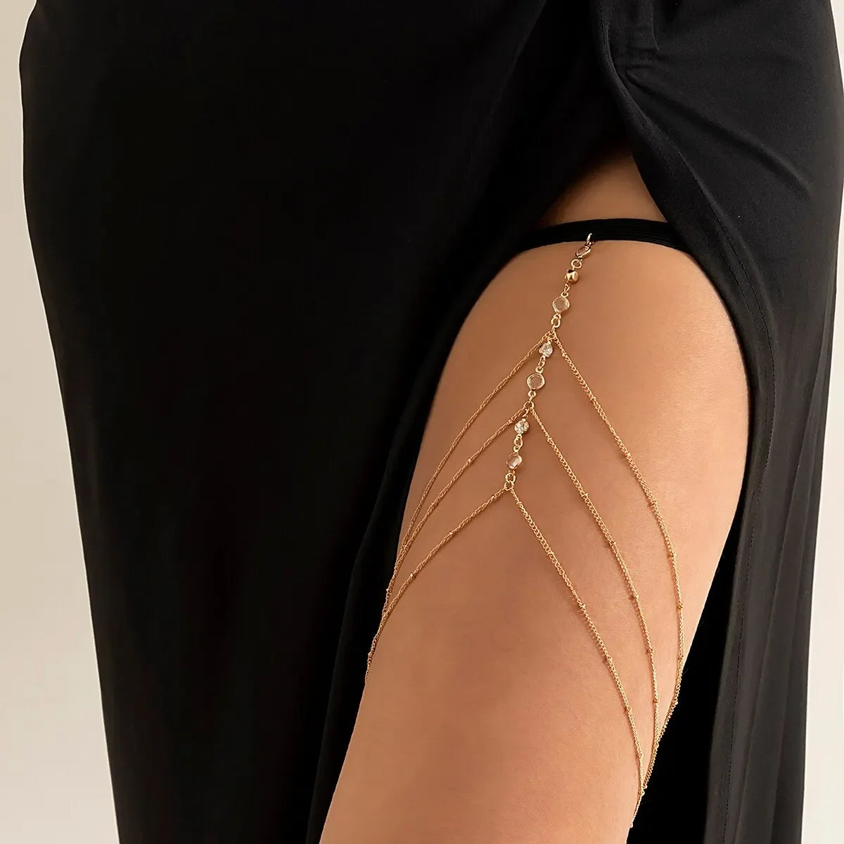 Crystal Tassel Thigh Chain | Women's Multilayer Body Jewelry