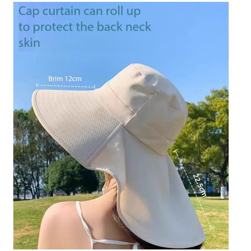 Wide Brim Sun Hat UV Protection Face Neck Cover | Unisex Wide Brim Sun Hat Peaceful Pleasures Health and Wellness