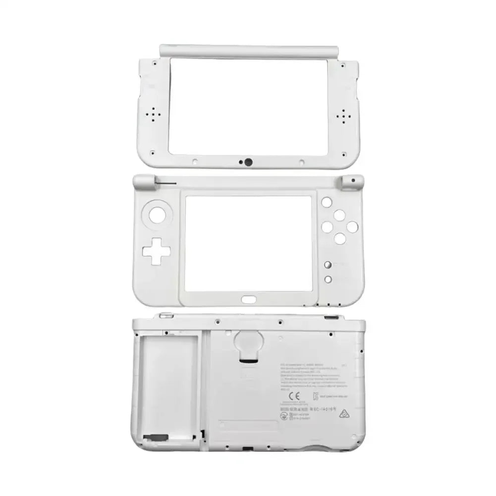 For NEW 3DS XL Replacement Complete Housing Case Set Middle Housing Shell Hinge Part Bottom Middle Shell Cover Plastic Frame Peaceful Pleasures Health and Wellness White