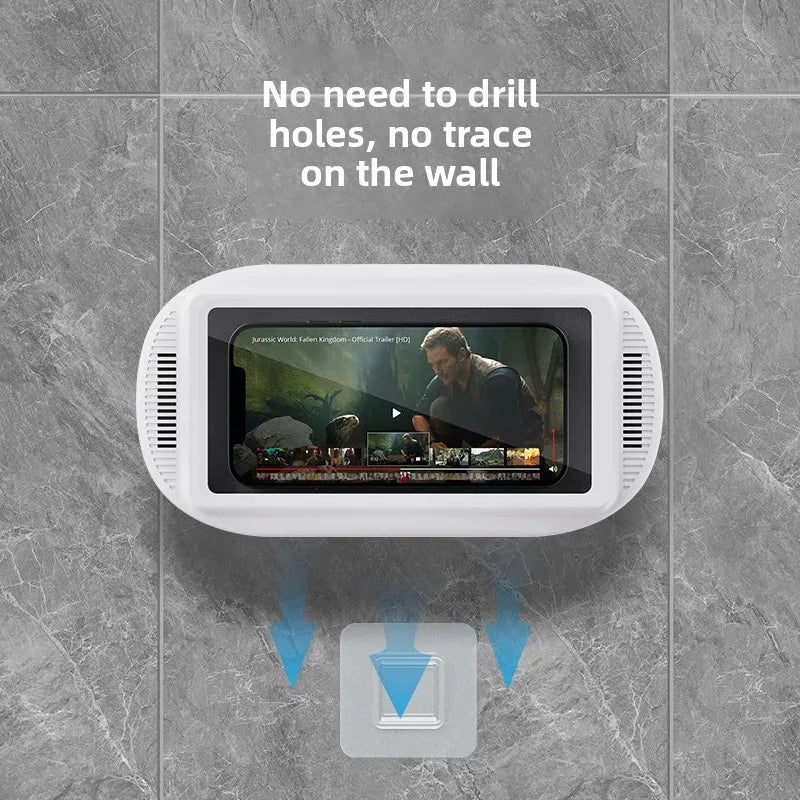 Bathroom waterproof touch screen wall hung bathroom 360° mobile phone holder rotating folding telescopic waterproof phone pouch Peaceful Pleasures Health and Wellness