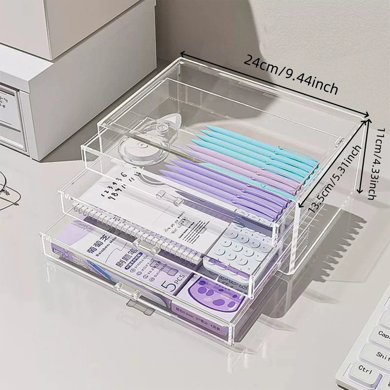 Clear Acrylic Multi-Drawer Organizer – Desk & Countertop