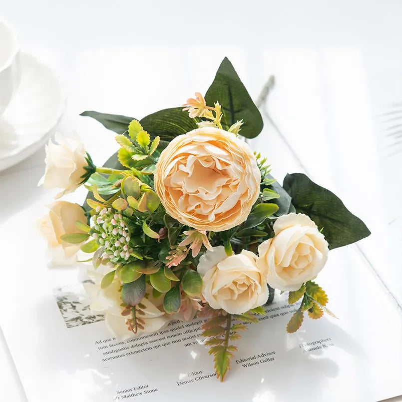 Silk Artificial Peony & Hydrangea Flowers | Wedding Home Décor