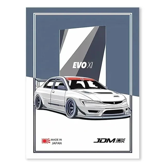 JDM GTR Sports Car Canvas Wall Art Poster | Boys Room Decor