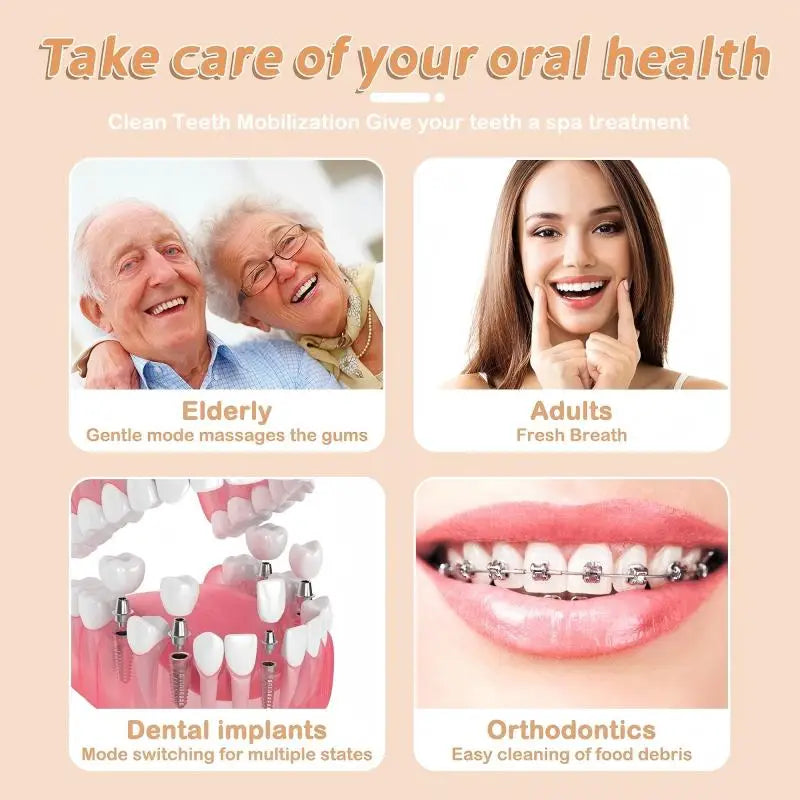 Teeth whitening lamp, U-shaped ultrasonic wireless electric toothbrush, 360° lazy adult silicone toothbrush set Peaceful Pleasures Health and Wellness